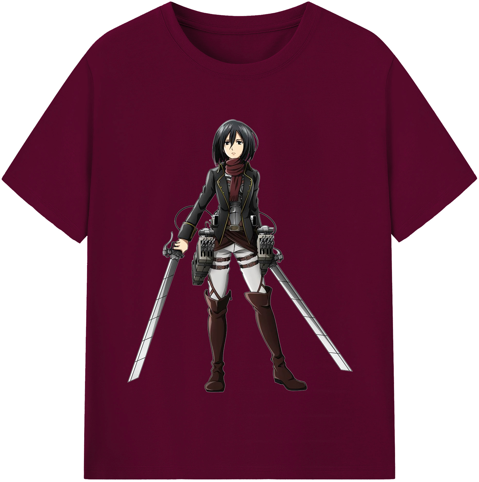 （画像用） 進撃の巨人 ミカサ·アッカーマン Attack on Titan Mikasa Ackerman レディースカジュアルプリントTシャツ（綿100％）